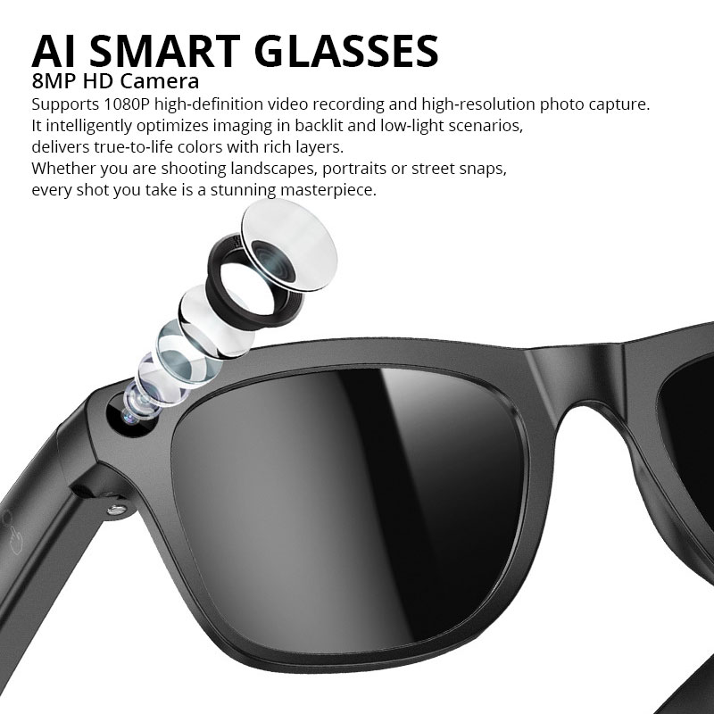 Women Fashion Video - AI Smart Glasses 8MP HD Camera
