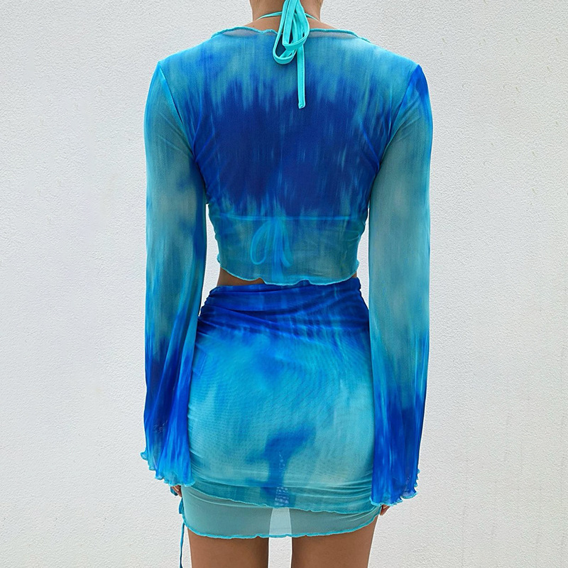 Nsangu Sexy Two Piece Set Blue - Tie Dye Two Piece recension och pris