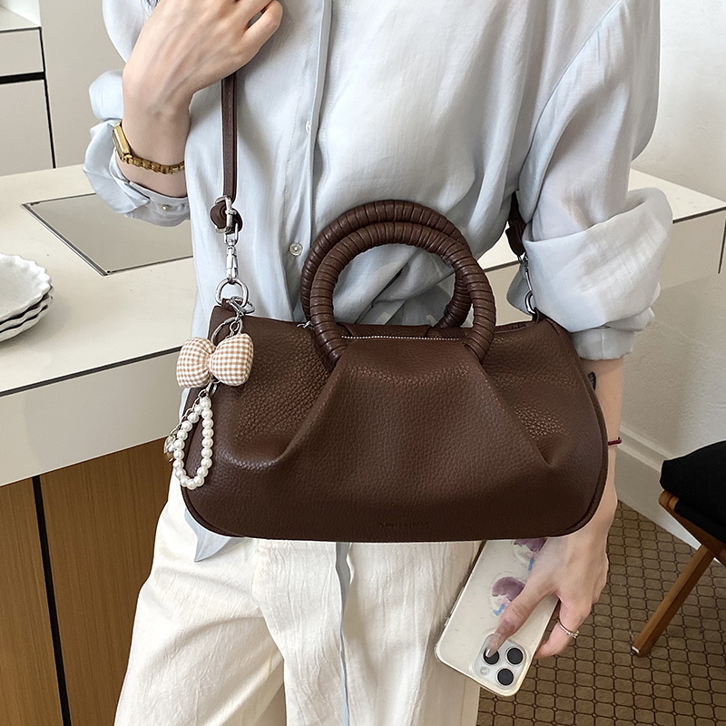 Pleated Design Round Top-handl - Women'S Fashion Boutique recension och pris