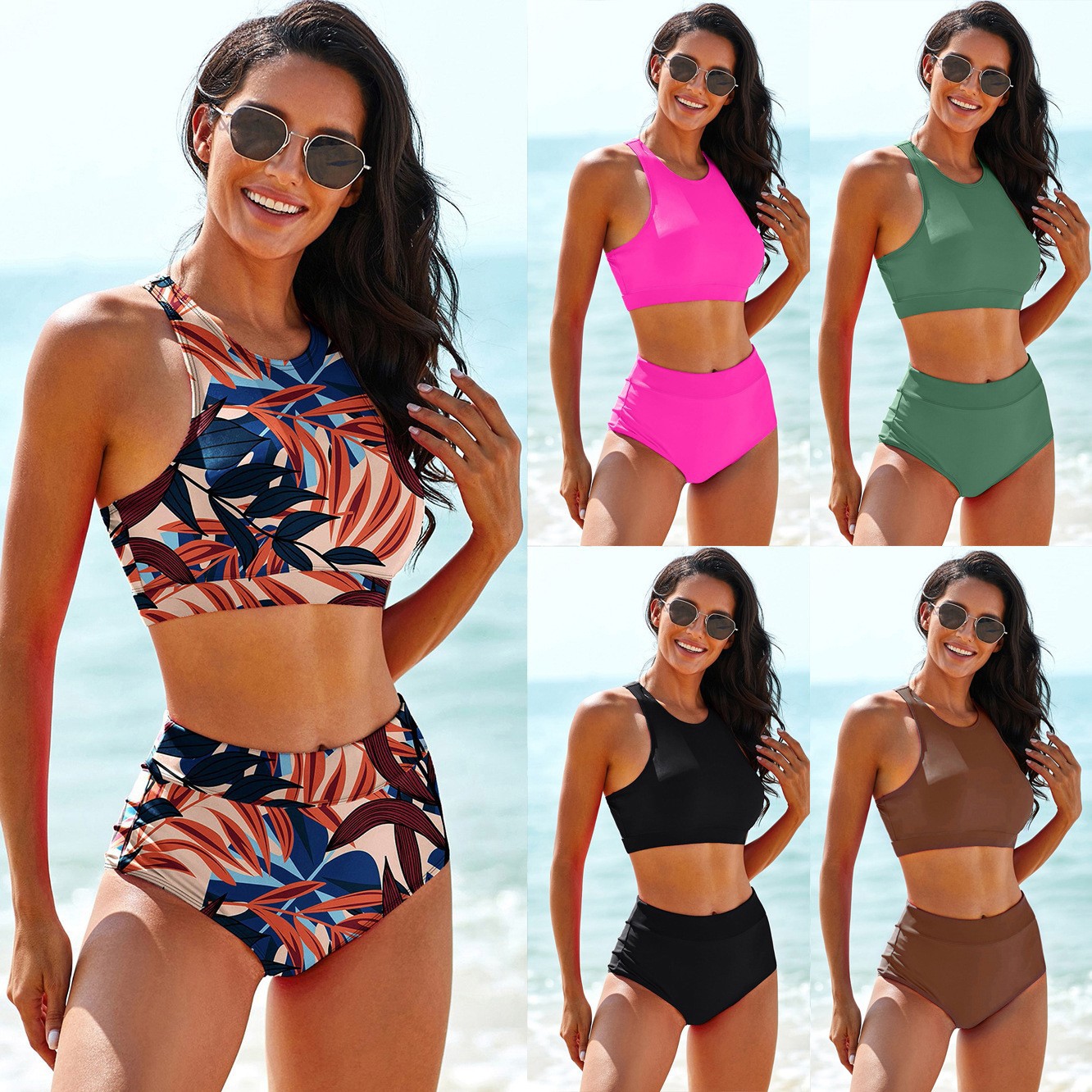 Woman Swimsuits Solid Color Ta - Crop Top Women recension och pris