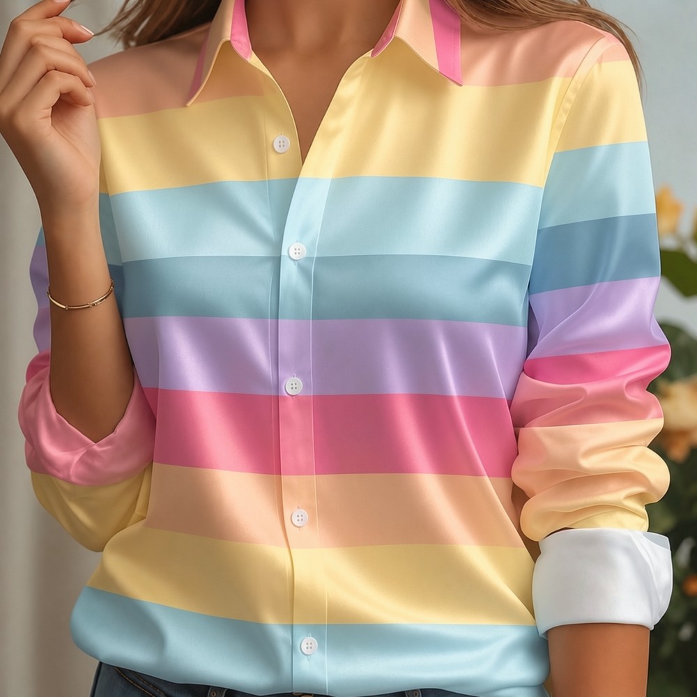 Women Satin Lapel Collar Shirt - Trend Women Fashion recension och pris