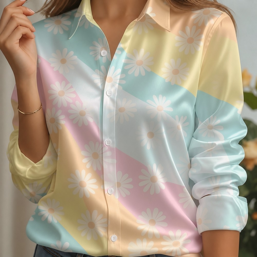 Women Satin Lapel Collar Shirt - Trend Women Fashion recension och pris