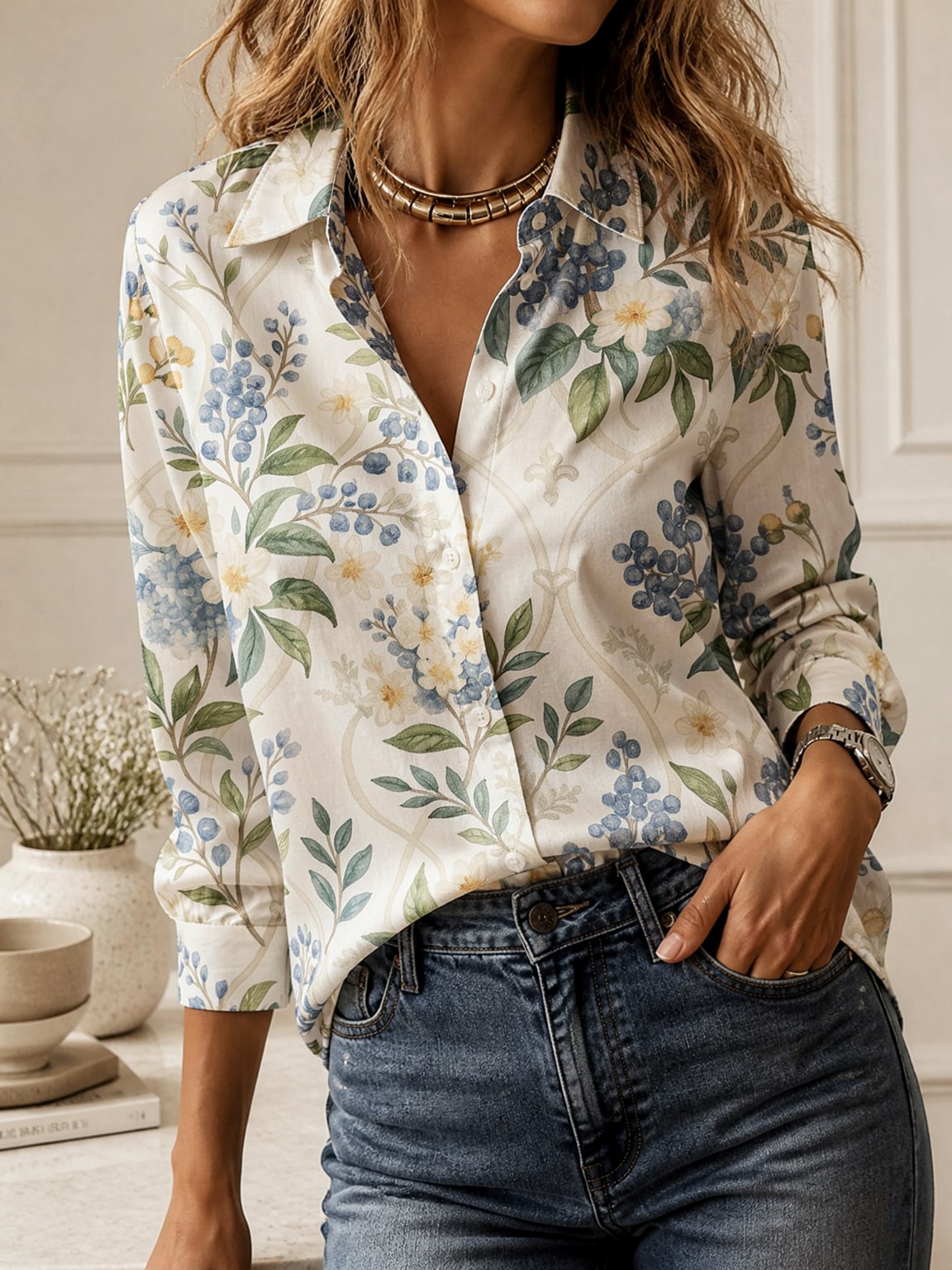 Casual All-match Collared Blou - Trend Women Fashion recension och pris