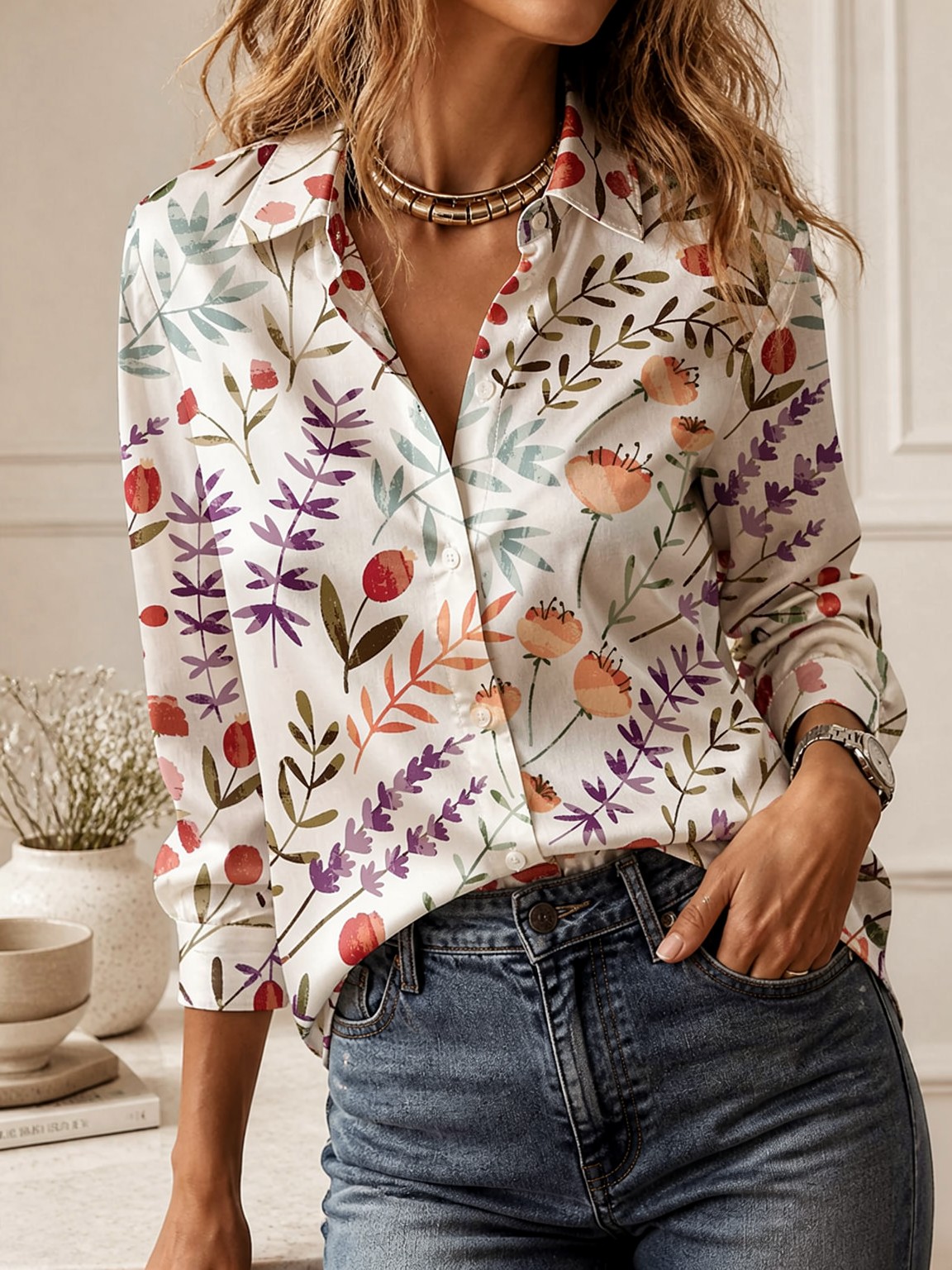 Casual All-match Collared Blou - Trend Women Fashion recension och pris