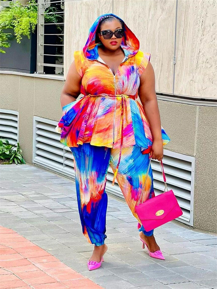 Wmstar Plus Size Women Clothin - Tie Dye Two Piece recension och pris