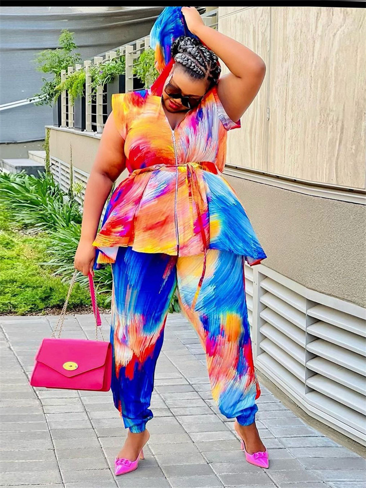 Wmstar Plus Size Women Clothin - Tie Dye Two Piece recension och pris