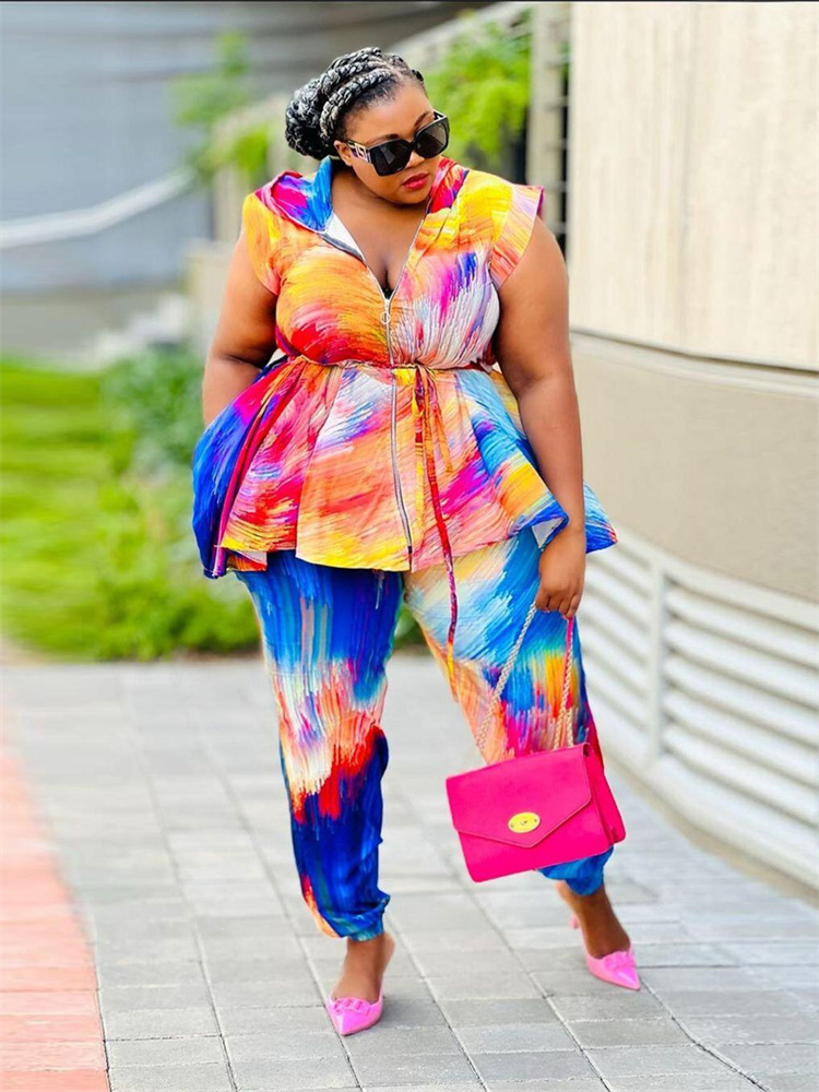 Wmstar Plus Size Women Clothin - Tie Dye Two Piece recension och pris