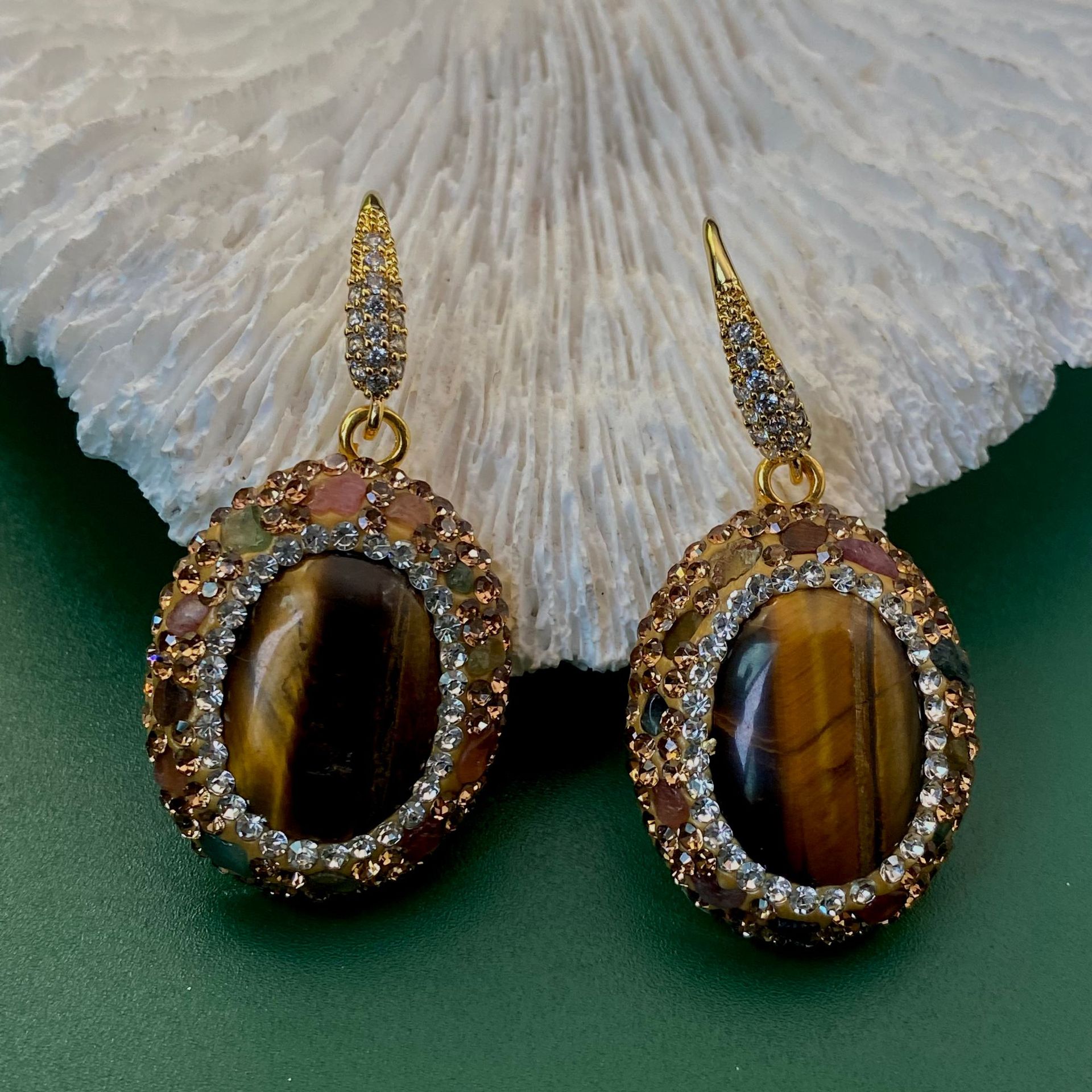Retro tiger's eye stone earrin - Women'S Fashion E Commerce recension och pris