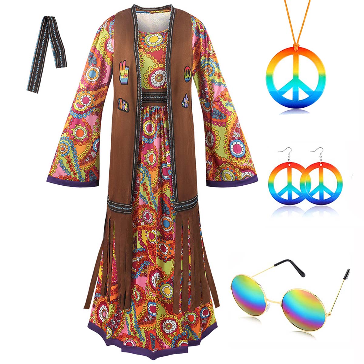 1960s 70s Retro Hippie Costume - Women'S Fashion From The 70S recension och pris