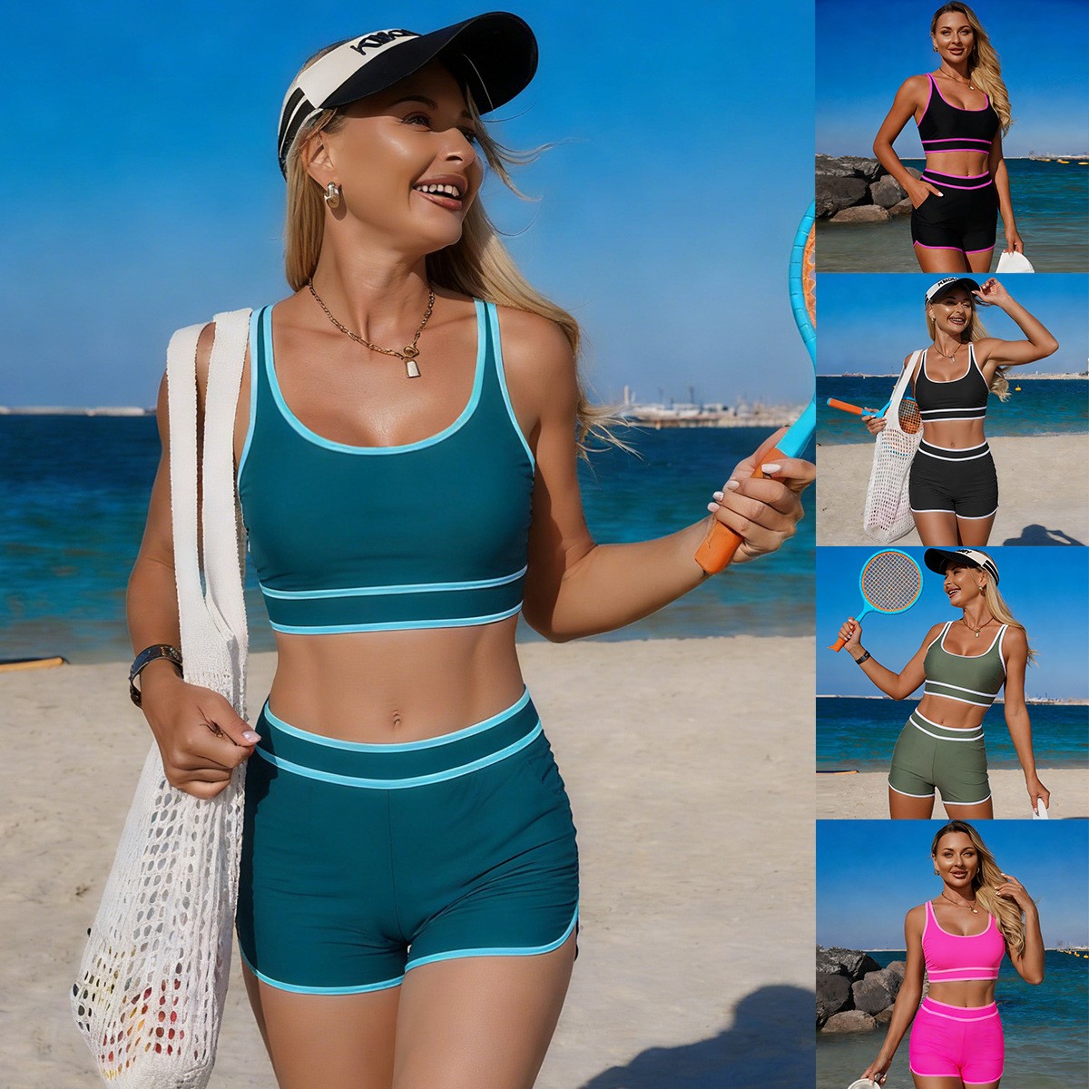 Olive Green Bikini Sleeveless  - Crop Top Women recension och pris