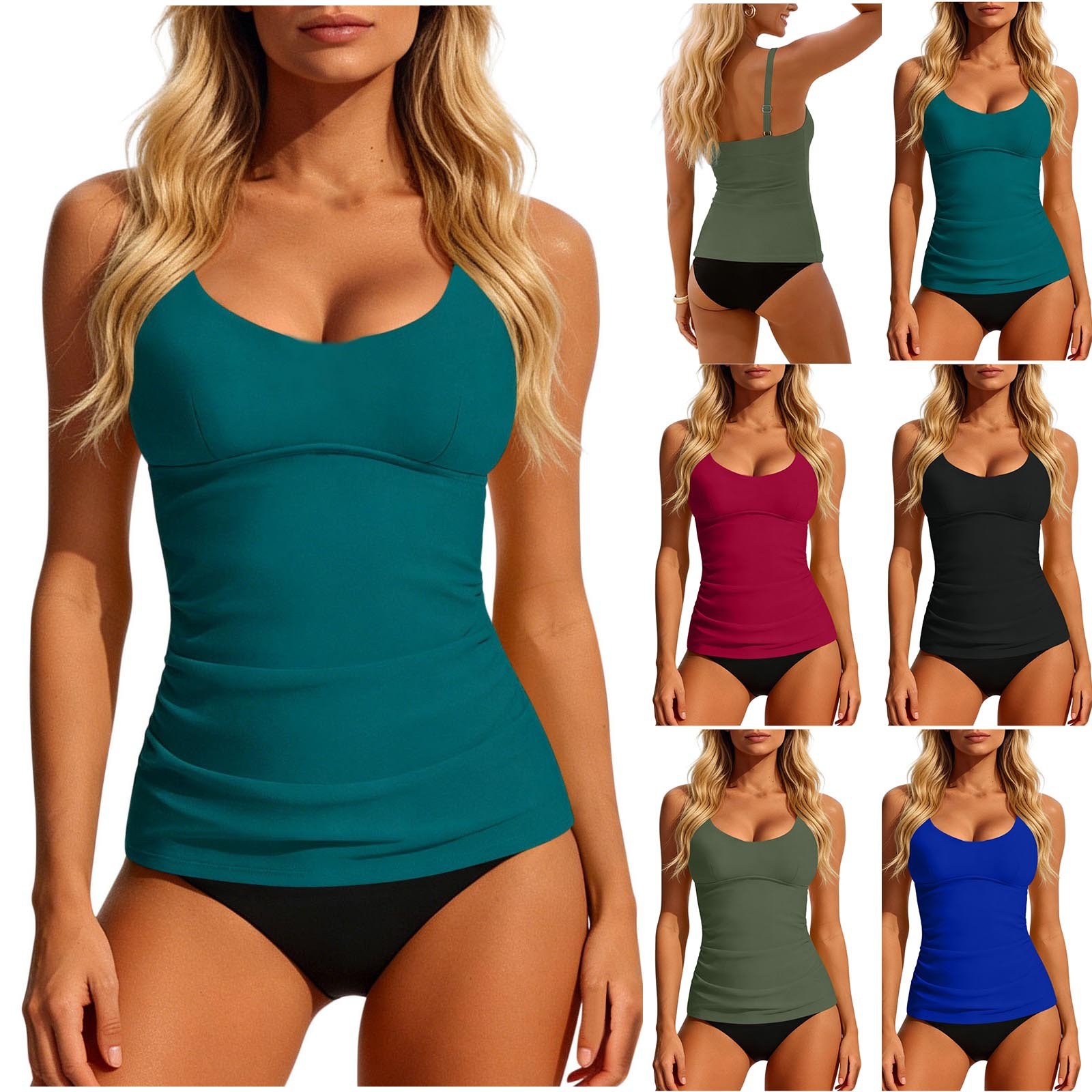 Women's 2026 Tankini Teal Scoo - Crop Top Women recension och pris
