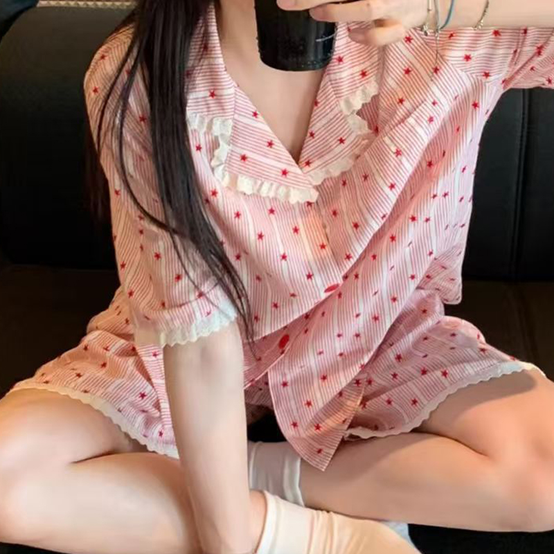 Y2K Fashion Pink Striped Star  - Women'S Fashion Pajamas recension och pris