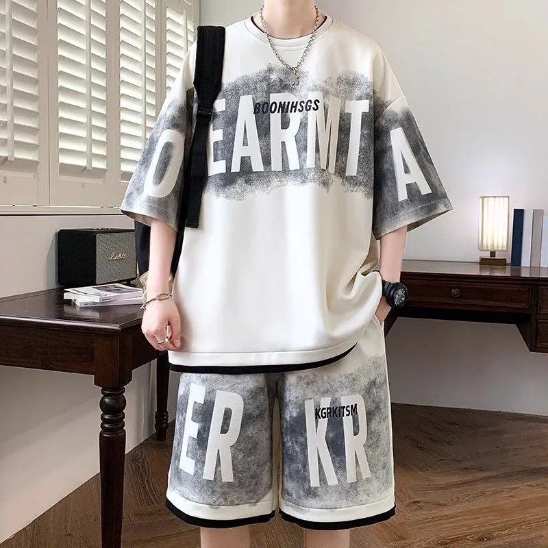 Men Tie Dye Letter Print Two P - Tie Dye Two Piece recension och pris