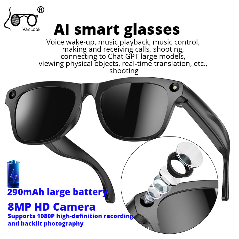 AI Smart Glasses 8MP HD Camera - Women Fashion Video recension och pris